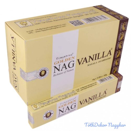 GOLDEN füstölő indiai maszala 15 g - Nag Vanilla