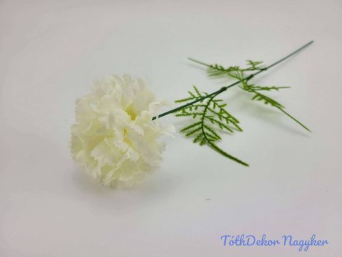 Szegfű aszparágusszal szálas selyemvirág 50 cm - Krém