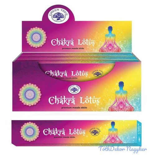 Green Tree Chakra Lotus / Csakra Lótusz füstölő indiai maszala 15 g