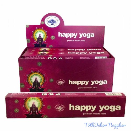 Green Tree Happy Yoga / Boldog Jóga füstölő indiai maszala 15 g