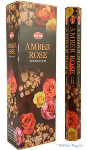 HEM Amber Rose / Borostyán rózsa füstölő hexa indiai 20 db