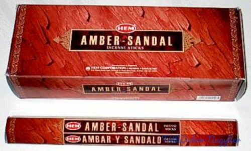 HEM Amber-Sandal / Borostyán-Szantál füstölő hexa indiai 20 db