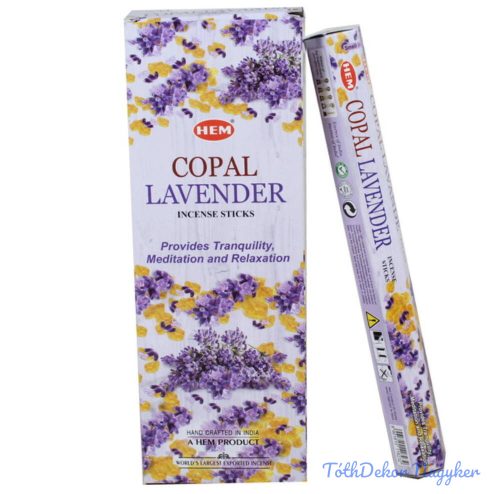 HEM Copal Lavender / Kopál Levendula füstölő hexa indiai 20 db