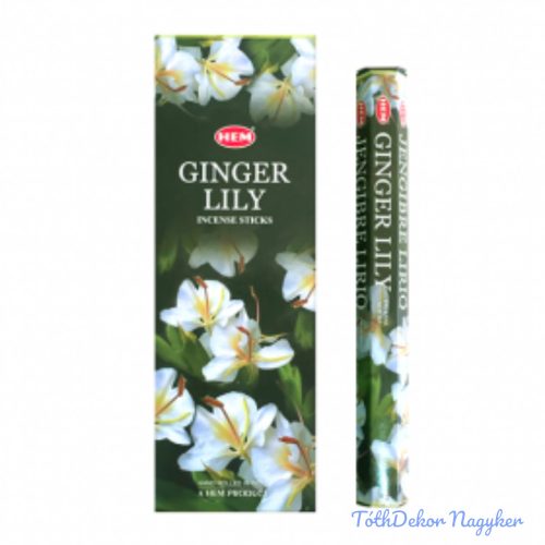 HEM Ginger Lily / Gyömbér Liliom füstölő hexa indiai 20 db