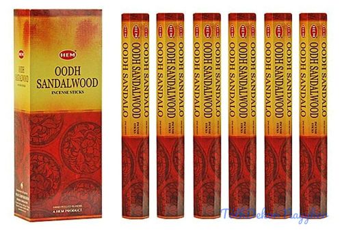 HEM Oodh Sandalwood / Agarfa Szantál füstölő hexa indiai 20 db