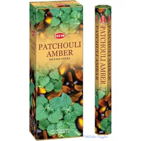   HEM Patchouli Amber / Pacsuli Borostyán füstölő hexa indiai 20 db