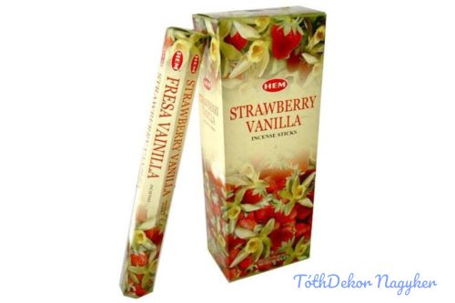 HEM Strawberry Vanilla / Eper Vanília füstölő hexa indiai 20 db
