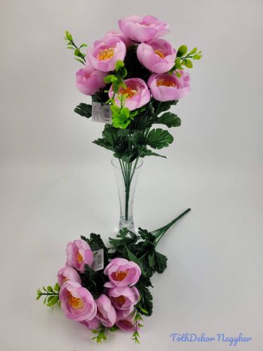 Ranunculus 10v selyemvirág csokor 40 cm - Rózsaszín