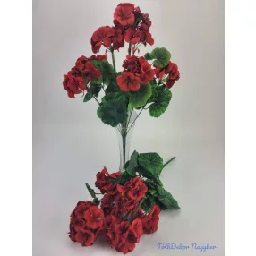 Muskátli 8 ágú selyemvirág csokor 45 cm - Piros