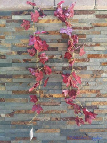 Juharleveles őszi selyem girland 170 cm - Vörös