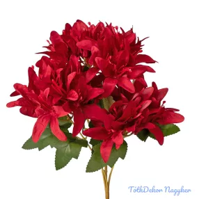Selyemvirág 5 ágú csokor 29cm - Bordó