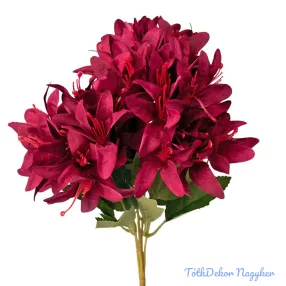 Selyemvirág 5 ágú csokor 29cm - Wine red