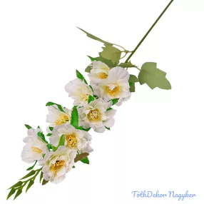 Virágos selyemvirág ág 76cm - Fehér