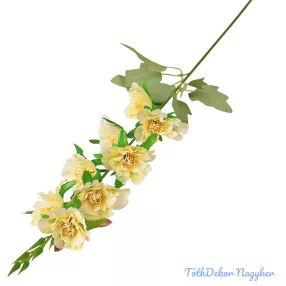 Virágos selyemvirág ág 76cm - Krém