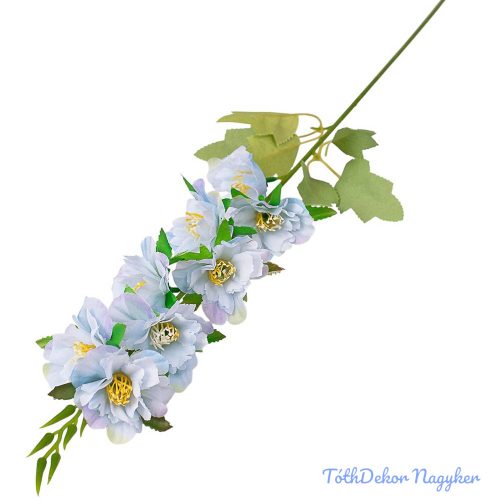 Virágos selyemvirág ág 76cm - Halványkék
