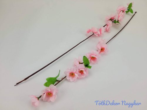 Barackvirág ág szálas selyemvirág 60 cm rózsaszín