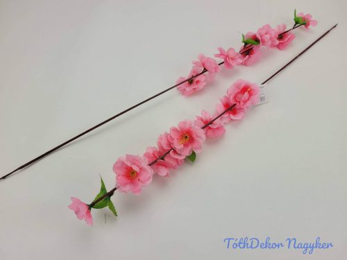 Barackvirág ág szálas selyemvirág 60 cm sötét rózsaszín