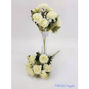 Dália 8 fejes selyemvirág csokor 29 cm - Krém