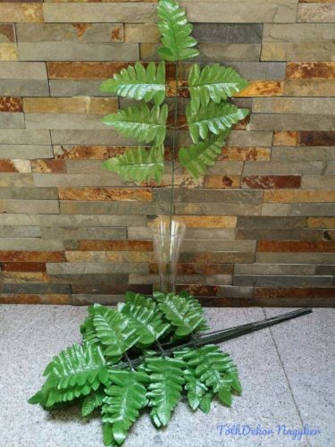 Páfrány 7 leveles selyem díszítő ág 53 cm - Világos Zöld