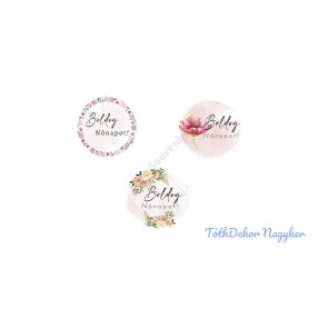 Nőnapi kerek matrica 12 db/szett