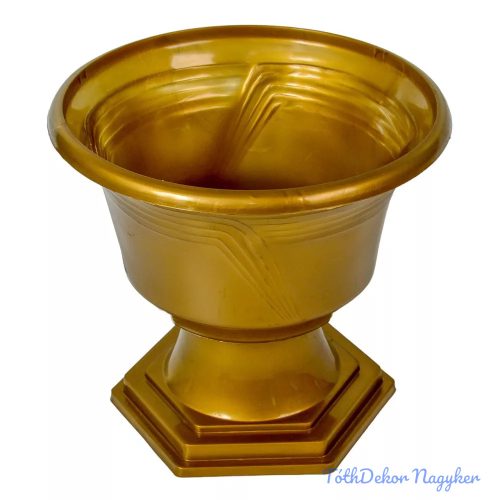 Műanyag nagy talpas tál D25cm M23cm - Arany