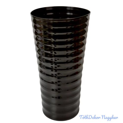 Műanyag váza hullámos oldalú D24cm M48cm - Grafit