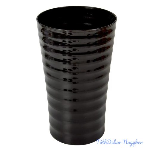Műanyag váza hullámos oldalú D19cm M32cm - Grafit