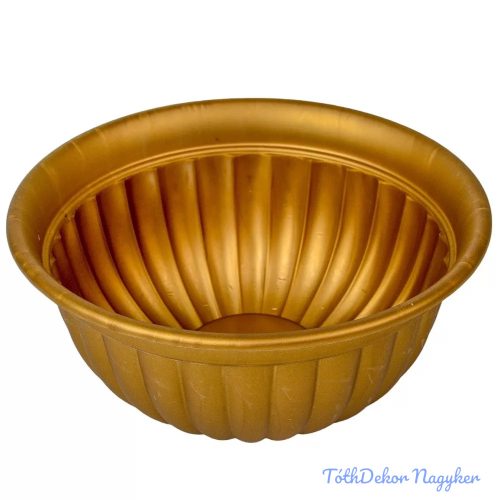 Műanyag kerek tál bordás D26cm M12cm - Arany