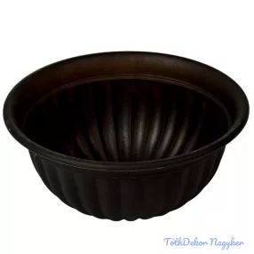Műanyag kerek tál bordás D26cm M12cm - Grafit