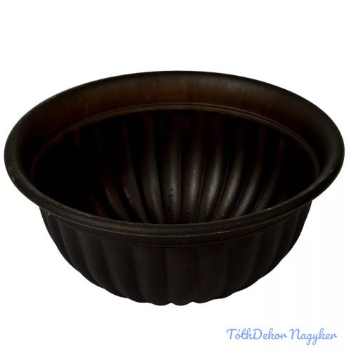 Műanyag kerek tál bordás D26cm M12cm - Grafit