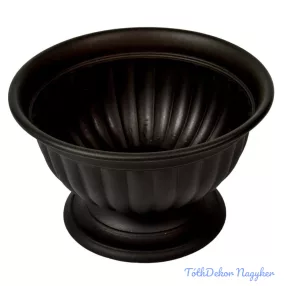 Műanyag kerek talpas bordás tál D26cm M16cm - Grafit