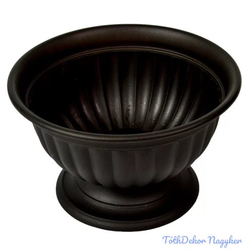 Műanyag kerek talpas bordás tál D26cm M16cm - Grafit
