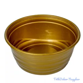 Műanyag kerek tál hullám mintás D19cm M8,5cm - Arany