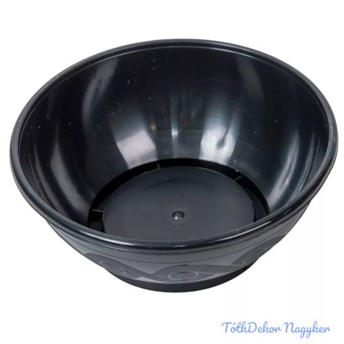 Műanyag kerek tál mintás D18cm M7cm - Fekete