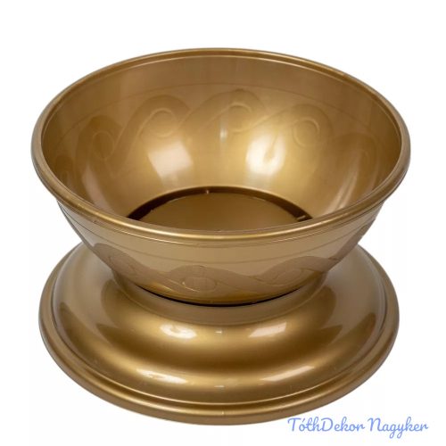 Műanyag kerek talpas tál D18cm M10,5cm - Arany