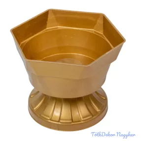 Műanyag szögletes talpas tál D19,5cm M14,5cm - Arany