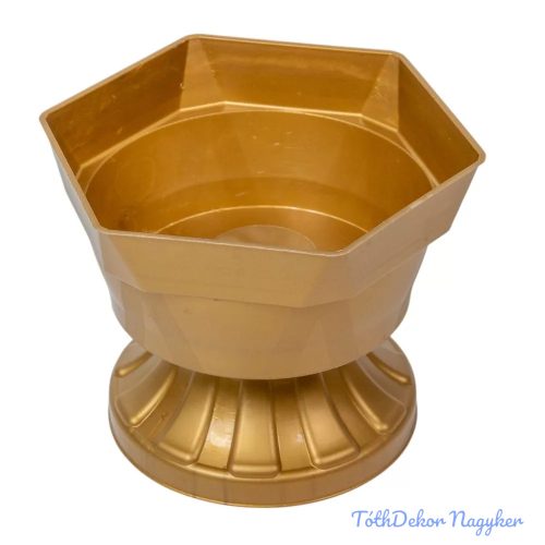 Műanyag szögletes talpas tál D19,5cm M14,5cm - Arany