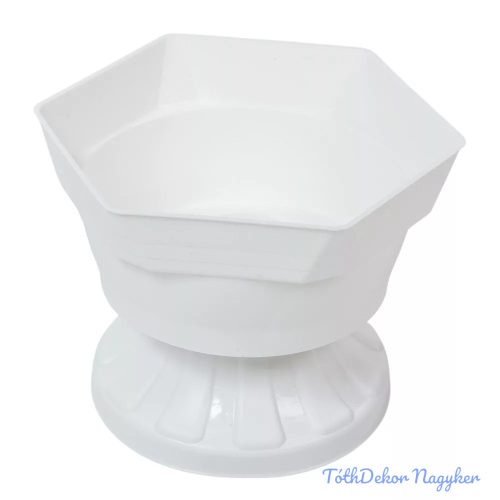 Műanyag szögletes talpas tál D19,5cm M14,5cm - Fehér