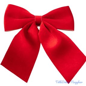 Elegáns bársony masni, 28 x 34cm - Piros