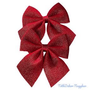 Csillogó bársony masni készlet, 12 x 13cm, 2db. - Bordó