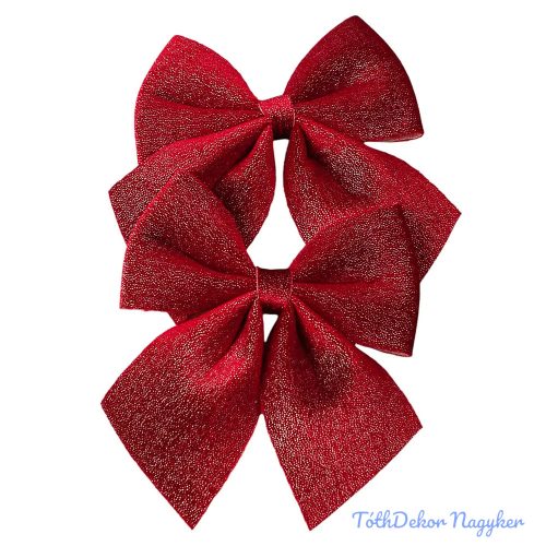 Csillogó bársony masni készlet, 12 x 13cm, 2db. - Bordó