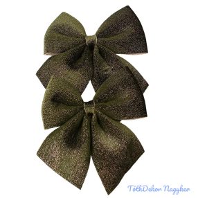 Csillogó bársony masni készlet, 12 x 13cm, 2db. - Zöld