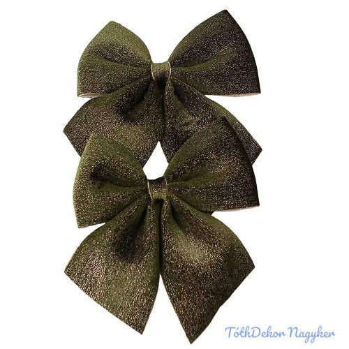 Csillogó bársony masni készlet, 12 x 13cm, 2db. - Zöld