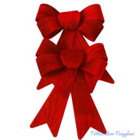 Bársony masni készlet, 15 x 17cm, 2db. - Világos bordó