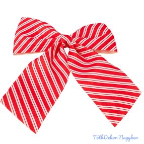 Piros-fehér csíkos masni, 28 x 34cm