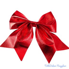 Fényes piros színű masni, 20 x 24cm