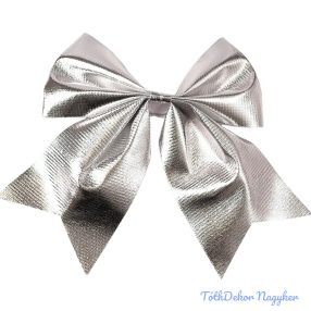 Fényes ezüst színű masni, 20 x 24cm