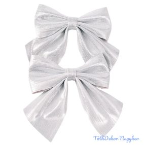 Fényes masni készlet, 2db., 12 x 13cm - Ezüst