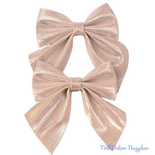 Fényes masni készlet, 2db., 12 x 13cm - Halvány rózsaszín