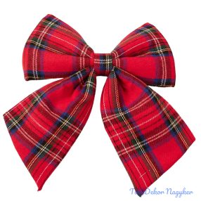 Klasszikus kockás masni, 20 x 24cm - Piros